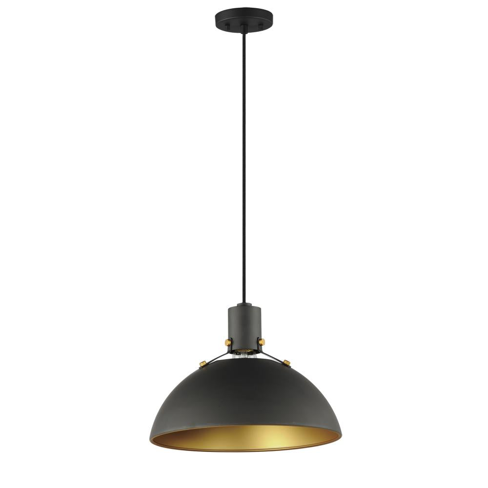 Dawn 12 Inch Semi Flush Mount Light – Antique Brass / Black