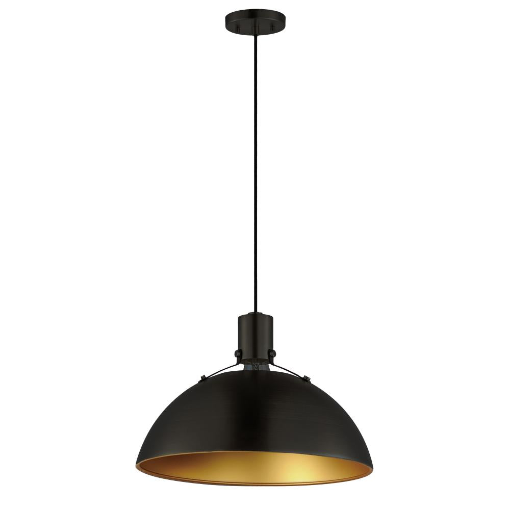 Dawn 15.25 Inch Semi Flush Mount Light – Antique Brass / Black