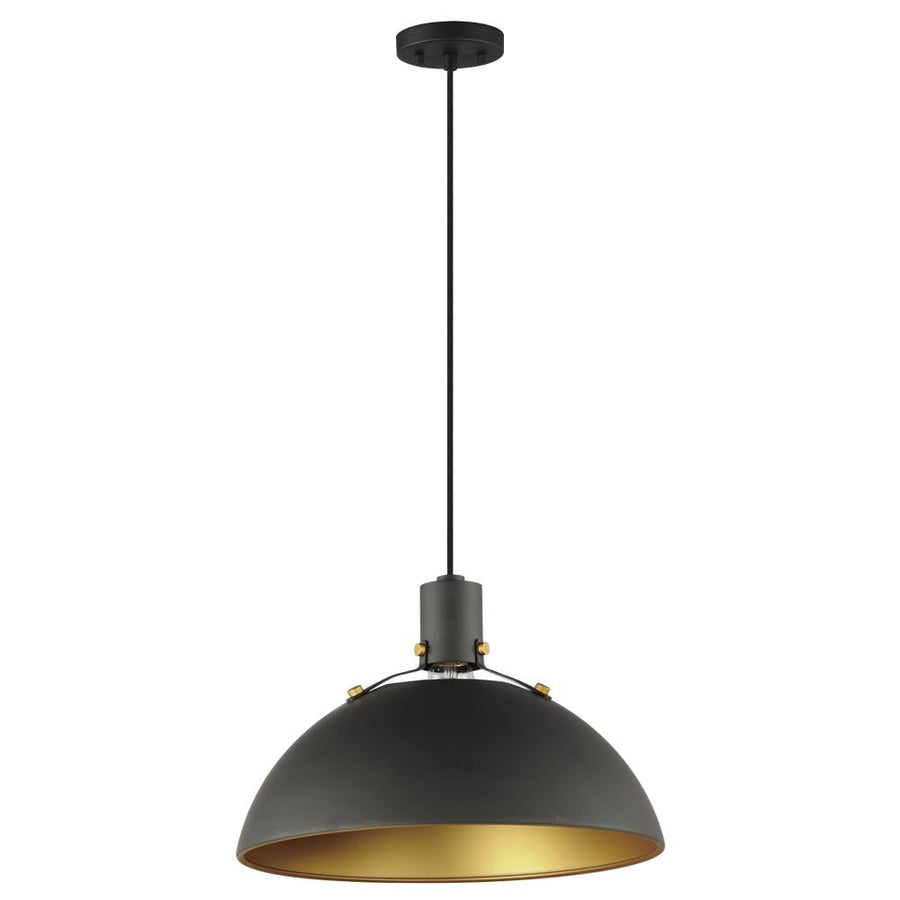 Maxim Lighting 12048ABBK Dawn 19.5 Inch Semi Flush Mount Light – Antique Brass / Black