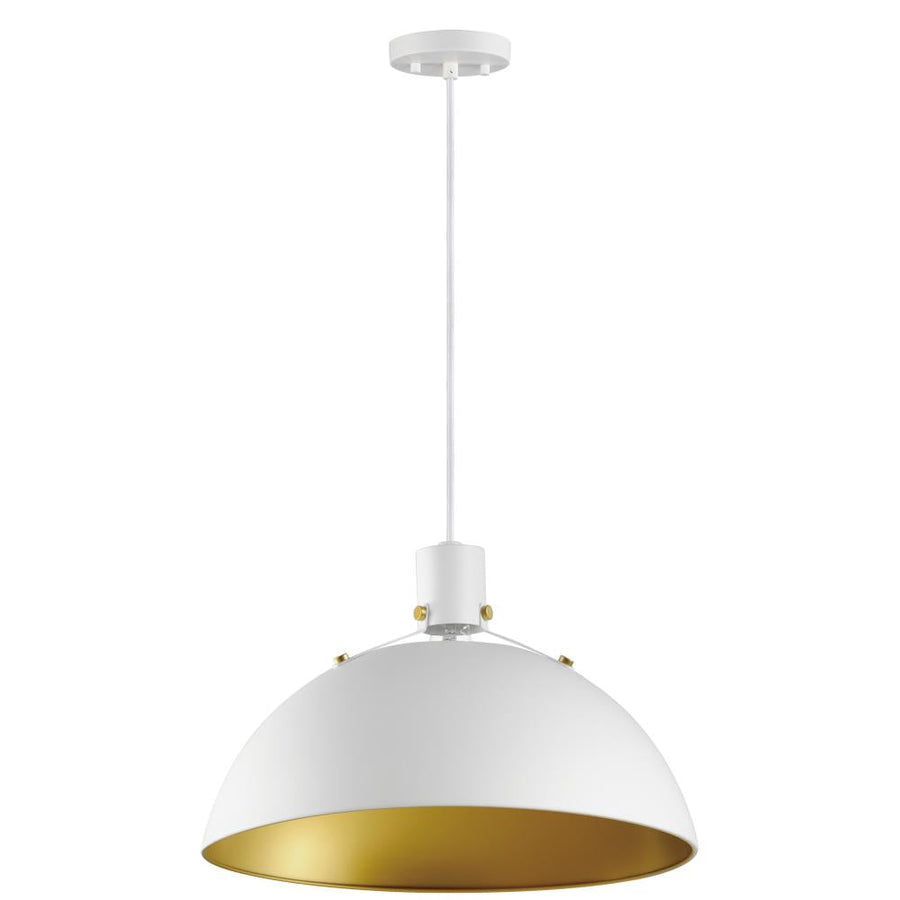 Maxim Lighting 12048WTSBR Dawn 19.5 Inch Semi Flush Mount Light – White/Satin Brass