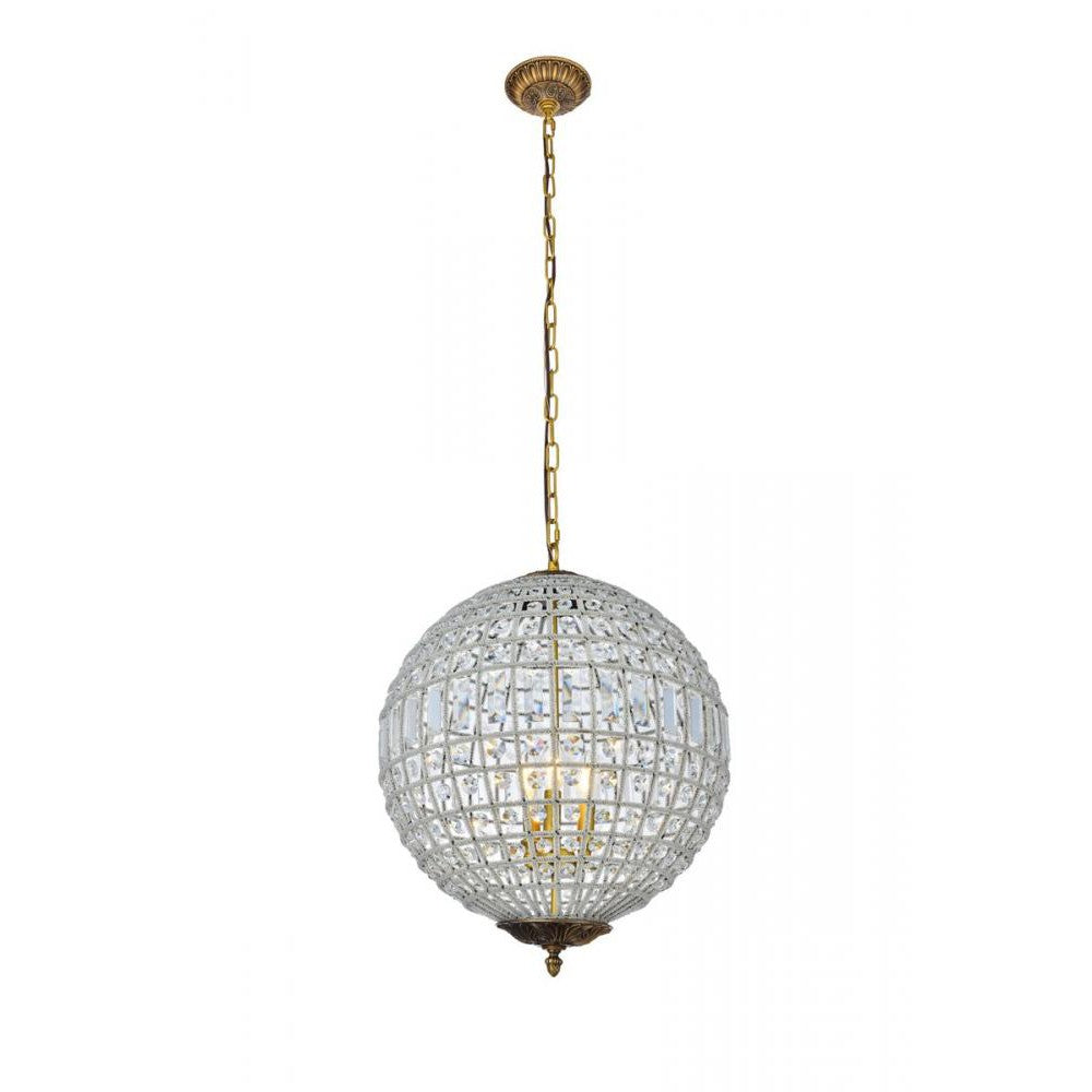 Elegant Lighting OLIVIA 1205D18FG/RC Pendant Transitional - French Gold