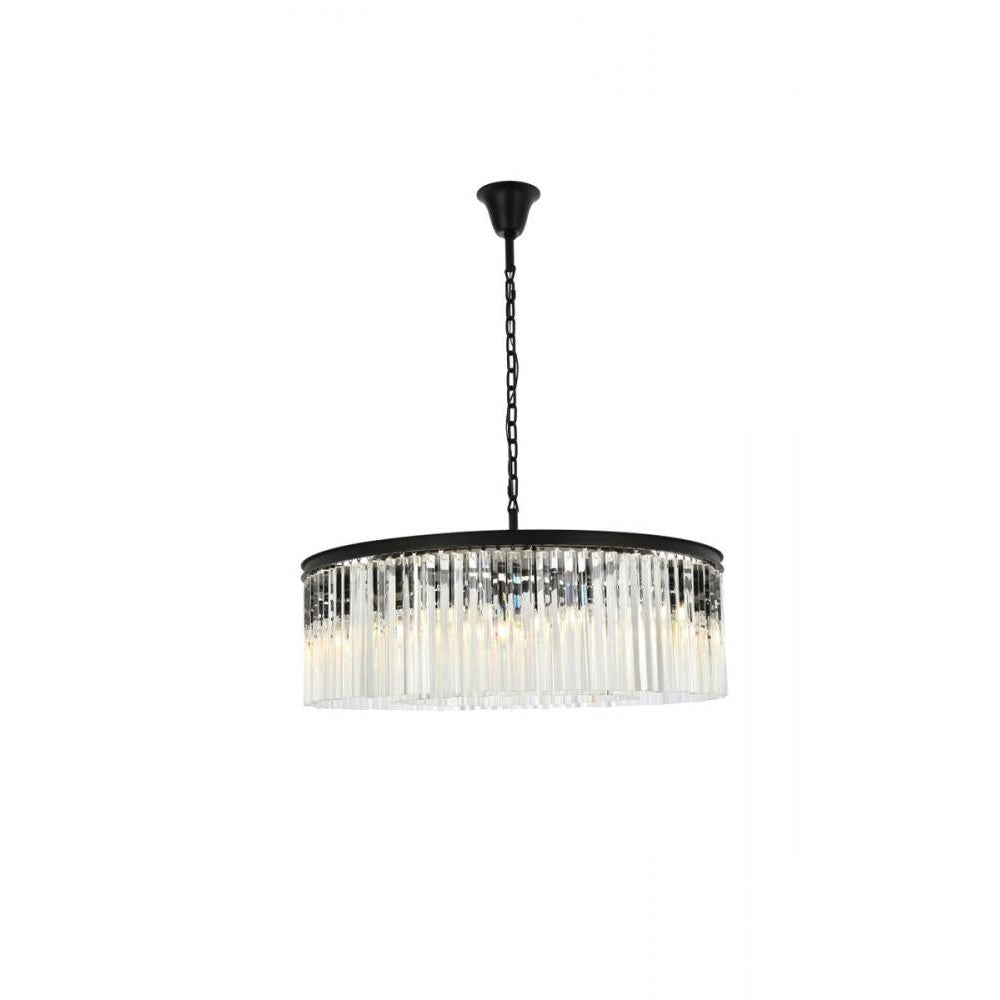 Elegant Lighting SYDNEY 1208G43MB/RC Chandelier Transitional - Matte Black