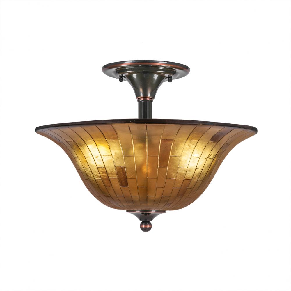 Toltec Company ANY 121-BC-708 Semi Flush Mt Tiffany - Copper