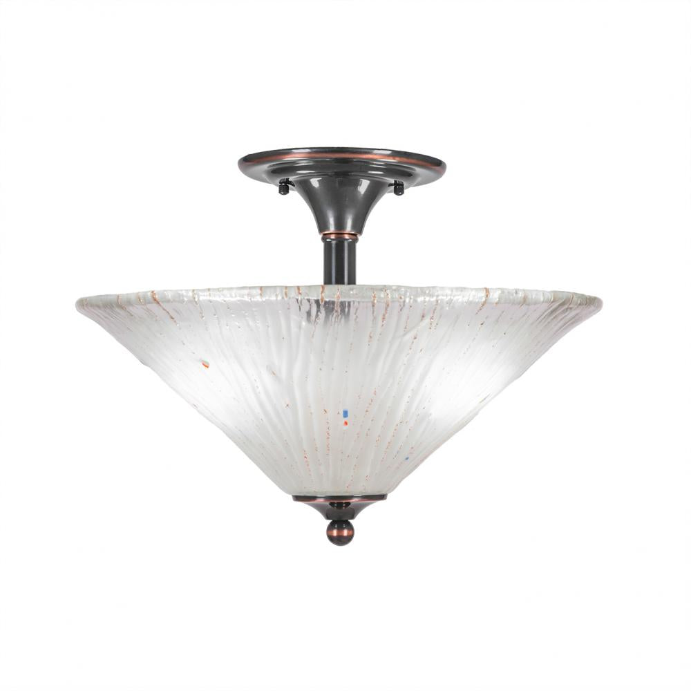 Toltec Company ANY 121-BC-711 Semi Flush Mt Art Glass - Copper