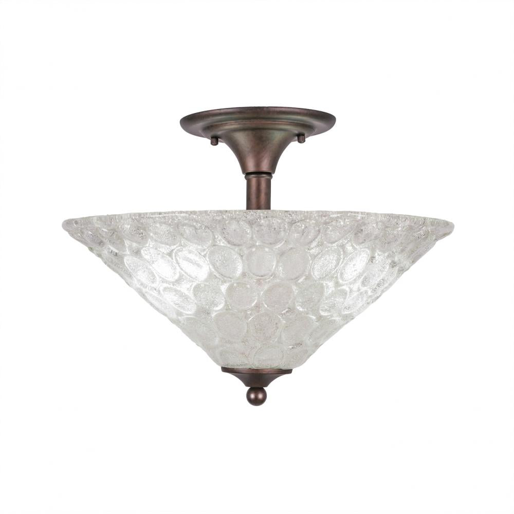 Toltec Company ANY 121-BRZ-411 Semi Flush Mt Art Glass - Bronze