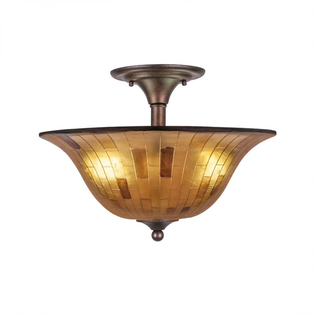 Toltec Company ANY 121-BRZ-708 Semi Flush Mt Tiffany - Bronze