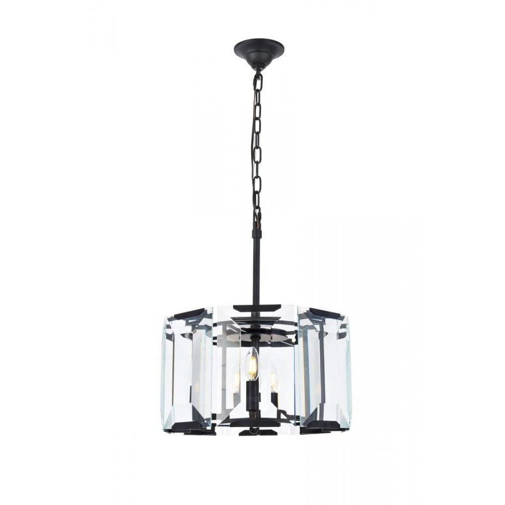 Elegant Lighting MONACO 1211D17FB Pendant Transitional - Flat Black Matte