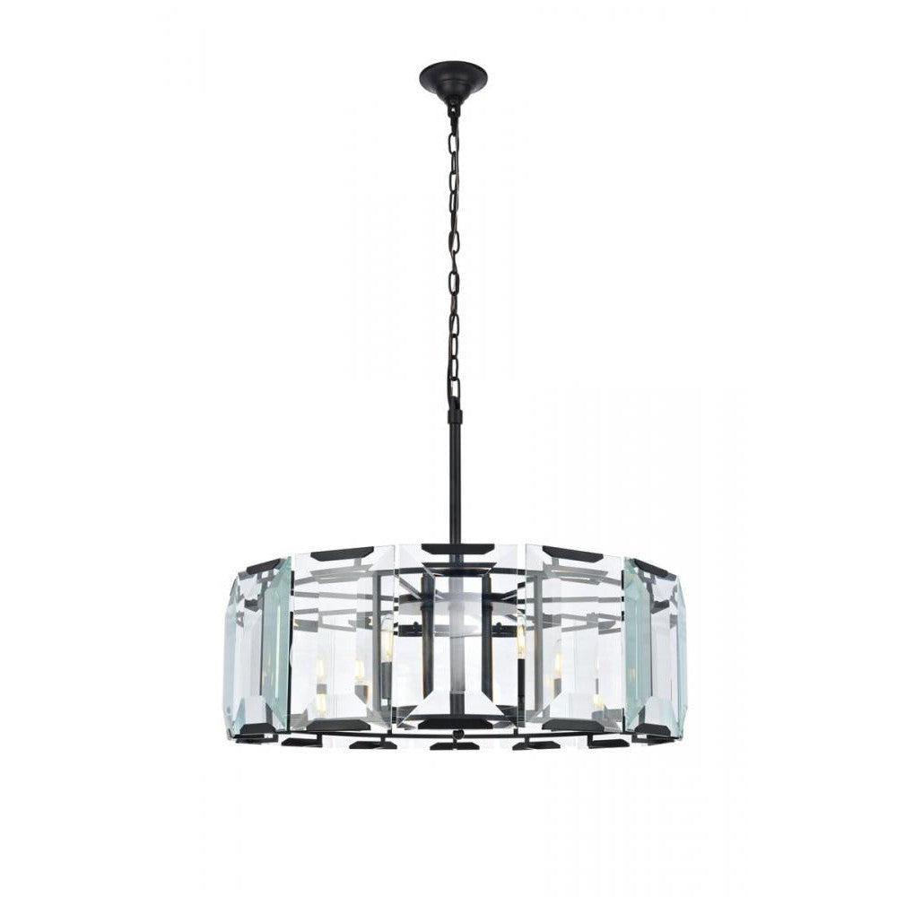 Elegant Lighting MONACO 1211D30FB Chandelier Transitional - Flat Black Matte