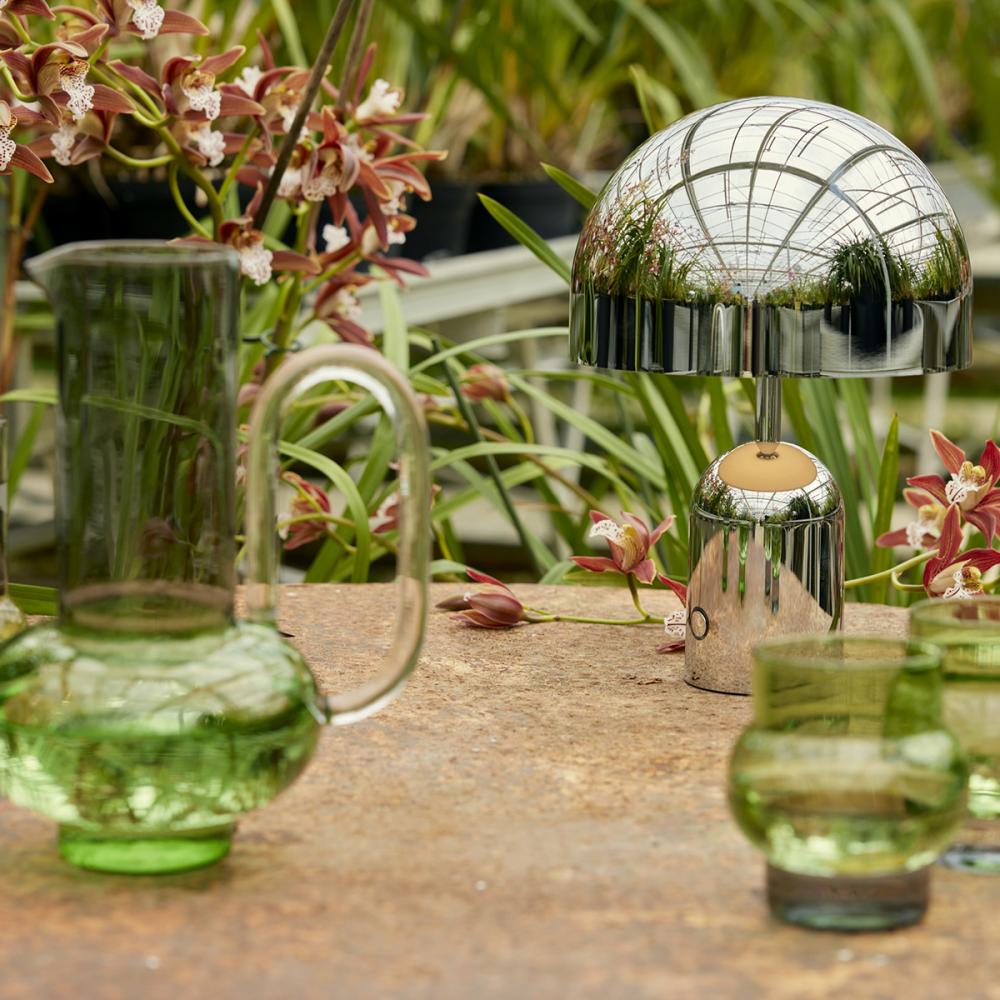 Bell Portable Rechargeable Cordless LED Table Lamp - Polished Silver, Chrome