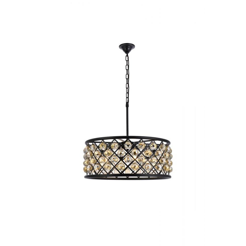 Elegant Lighting MADISON 1214D25MB-GT/RC Chandelier Transitional - Matte Black