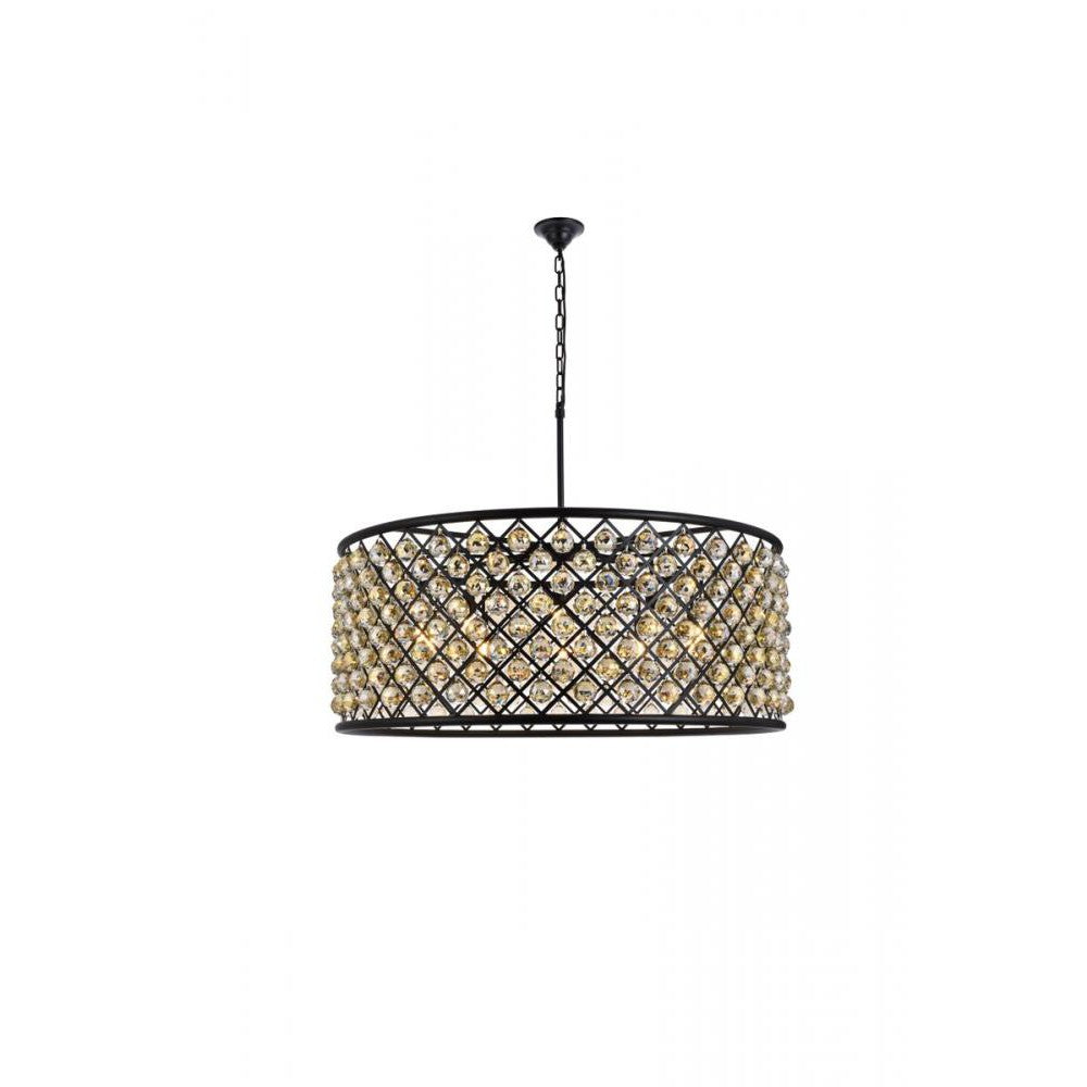 Elegant Lighting MADISON 1214G43MB-GT/RC Chandelier Transitional - Matte Black