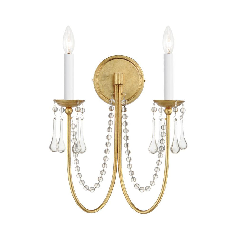 Maxim Lighting 12161GL/CRY Plumette 14 Wall Sconce - Gold Leaf