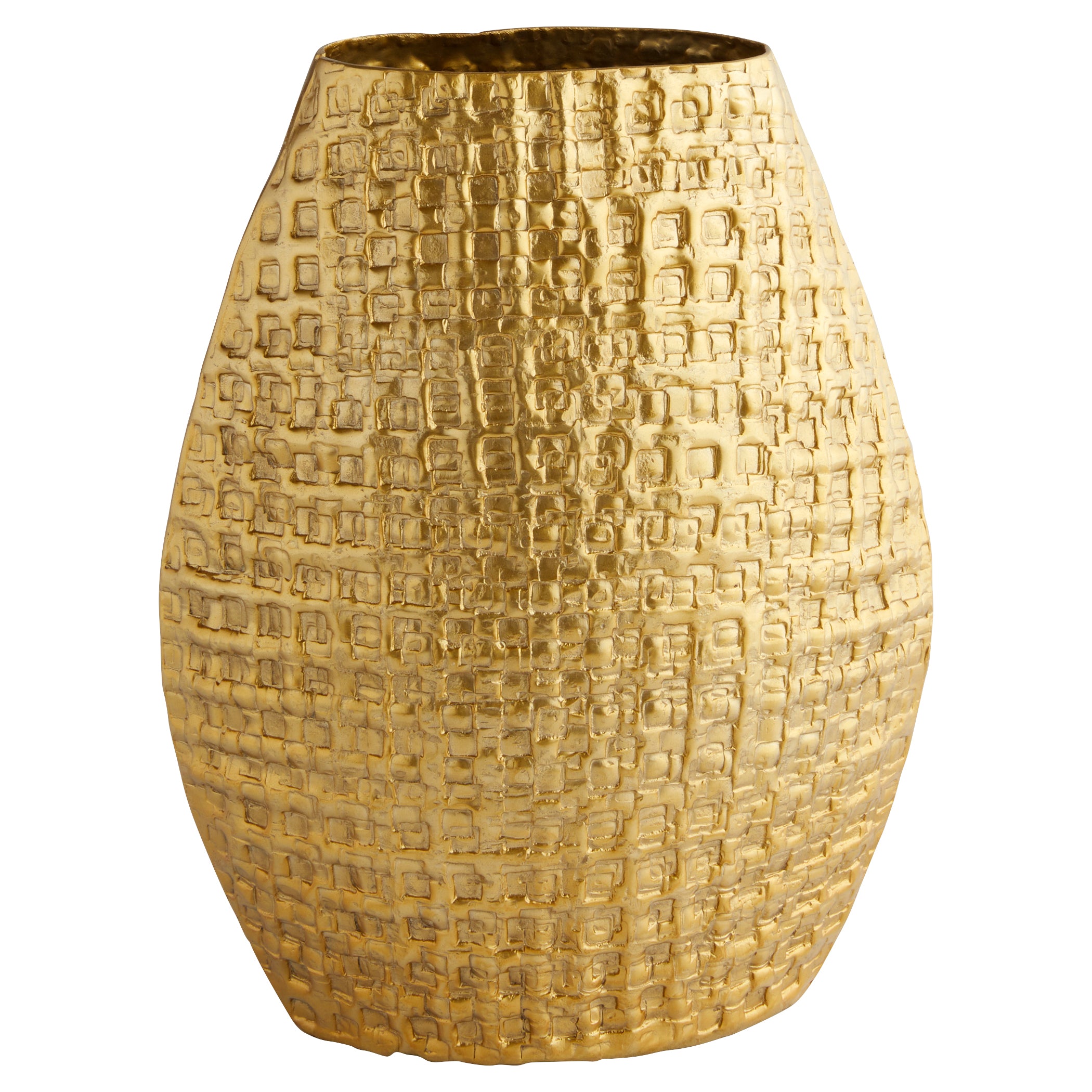 Cyan Design 12164 Vase, Home Decor, Embossed Geometric Pattern, Satin