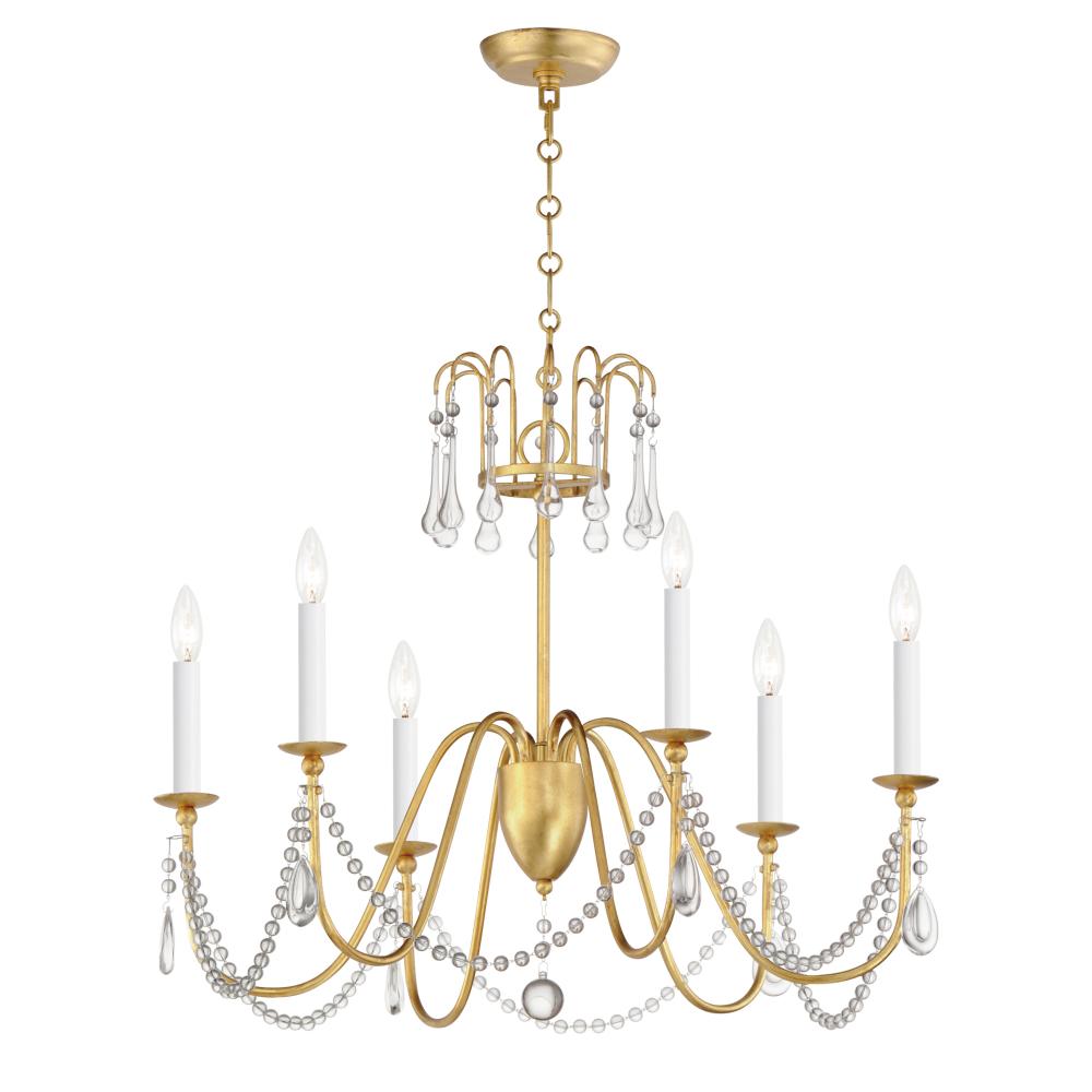 Plumette 28 Inch Chandelier – Gold Leaf