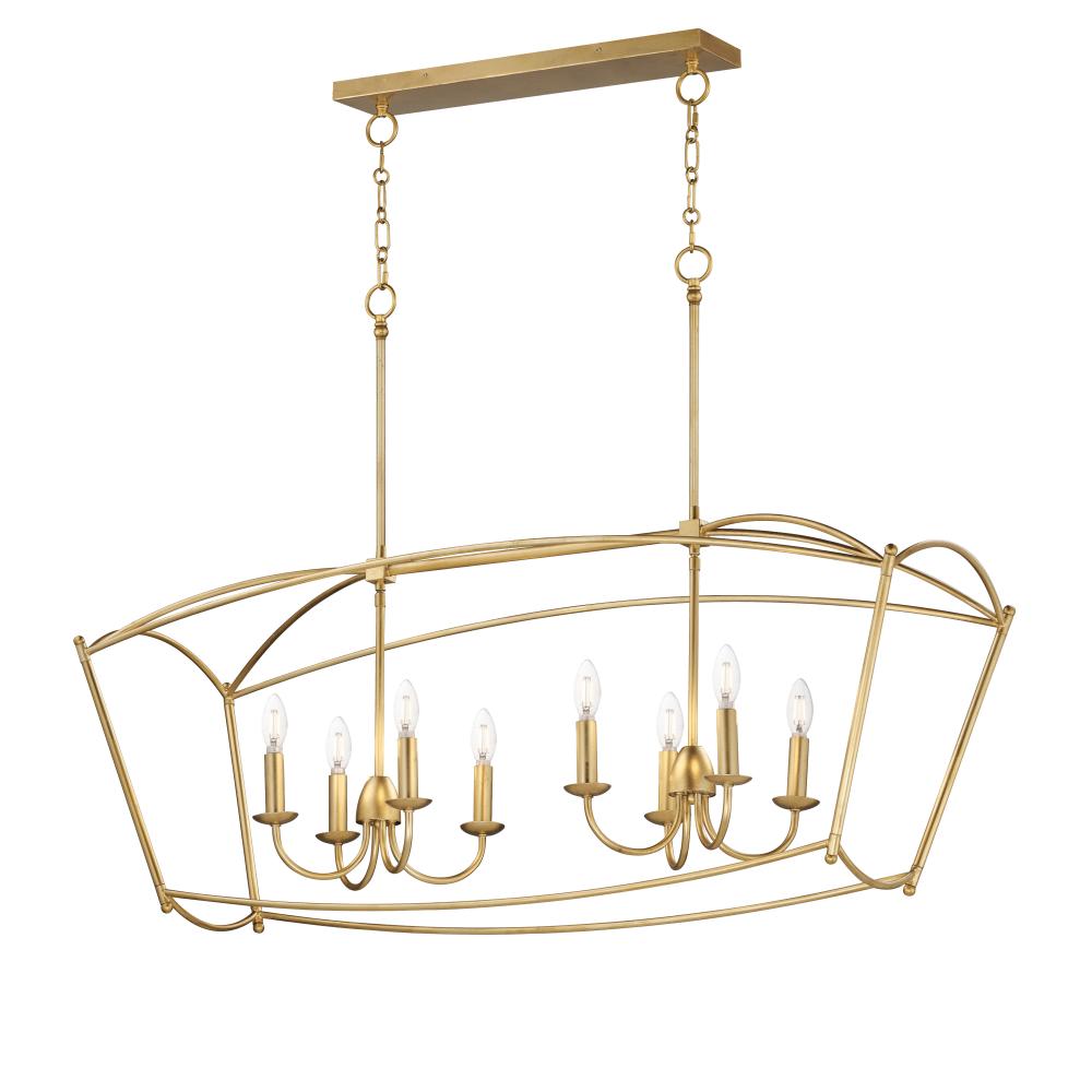 Plumette 48 Inch Linear Pendant – Gold Leaf