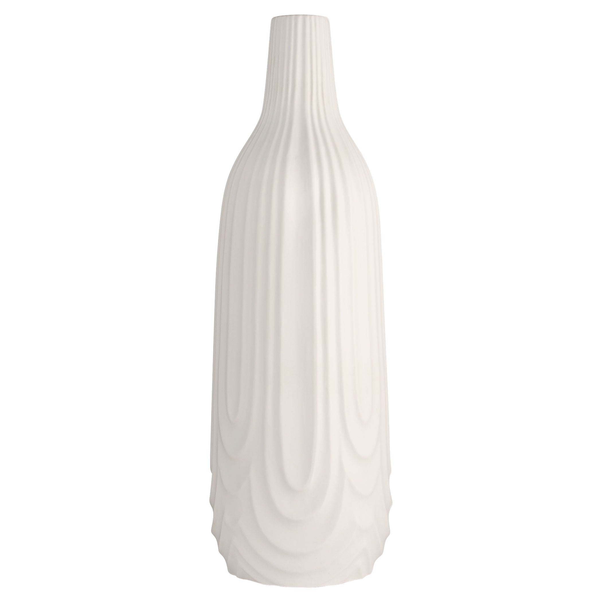 Cyan Design 12183 Vase, Decorative, Earthenware, Debossed Texture, Whi