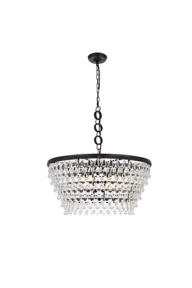 Elegant Lighting NORDIC 1219D28BK/RC Chandelier Contemporary - Black And Clear