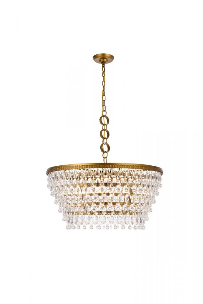 Elegant Lighting NORDIC 1219D28BR/RC Chandelier Contemporary - Brass And Clear