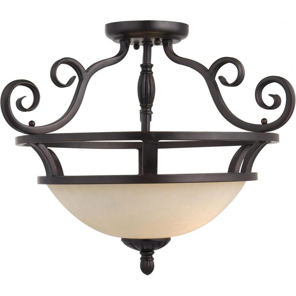 Manor 19.5 Inch Semi Flush Mount Light – Oil Rubbed Bronze