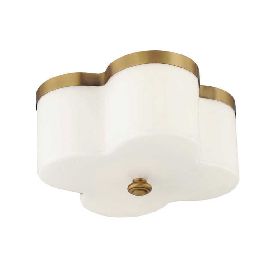Maxim Lighting 12240WTNAB Clover 13.5 Inch Flush Mount Light – Natural Aged Brass