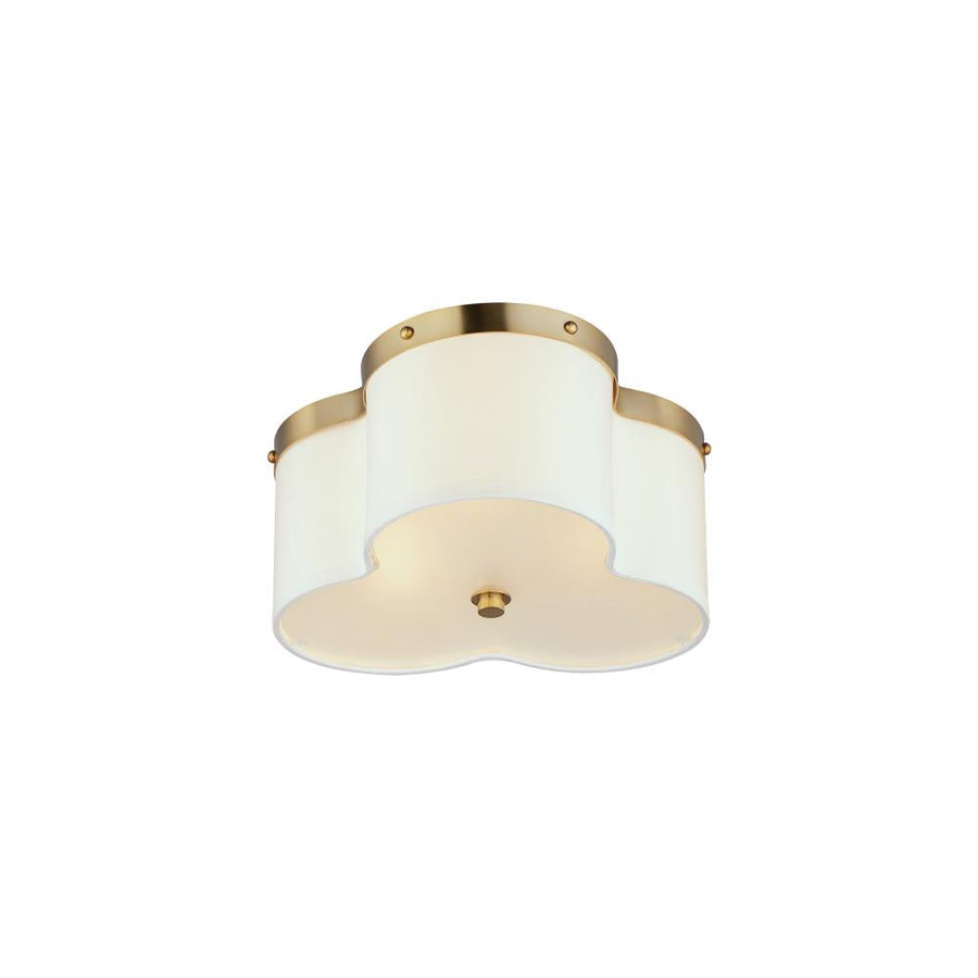 Maxim Lighting 12243OFSBR Clover 14 Inch Flush Mount Light – Satin Brass