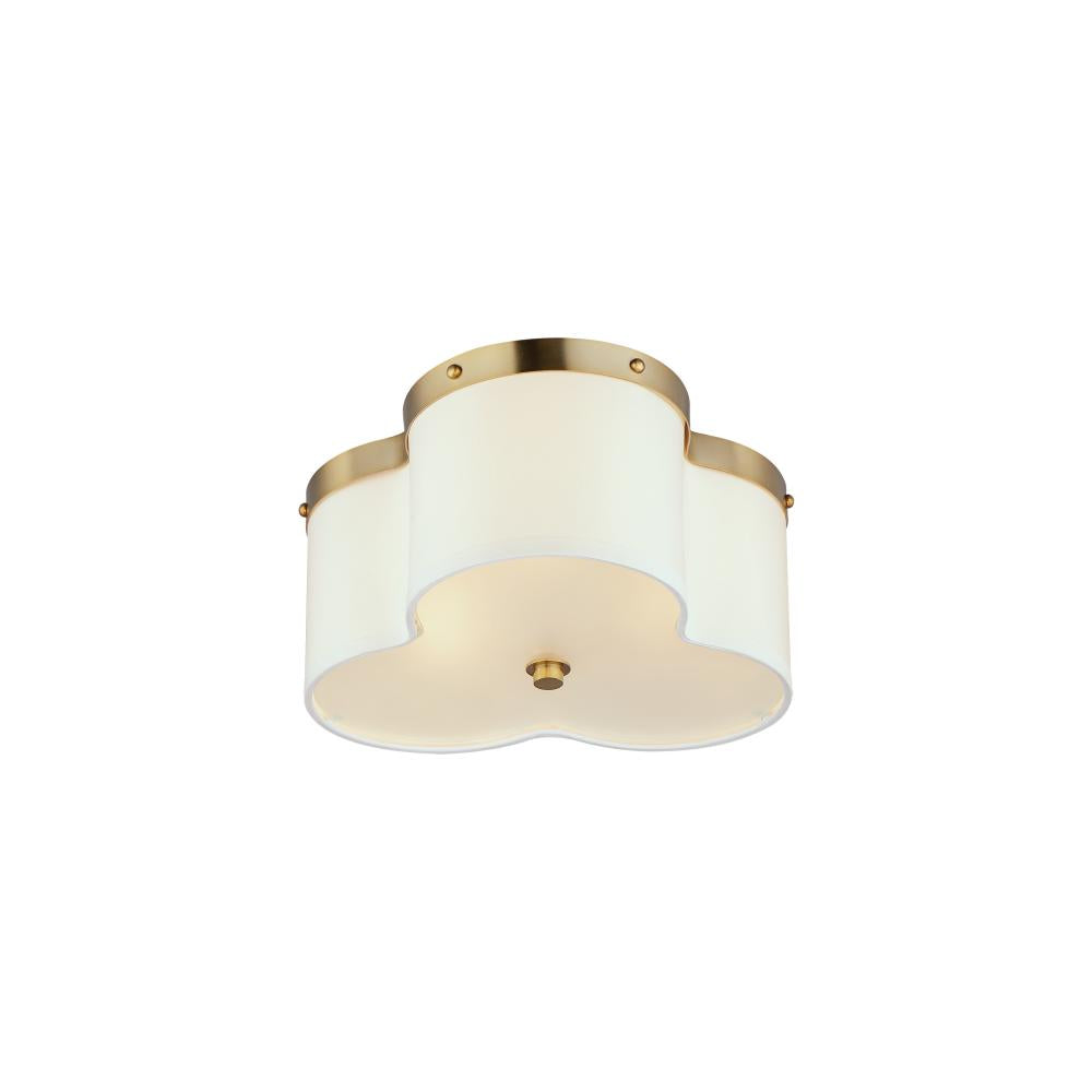 Clover 14 Inch Flush Mount Light – Satin Brass