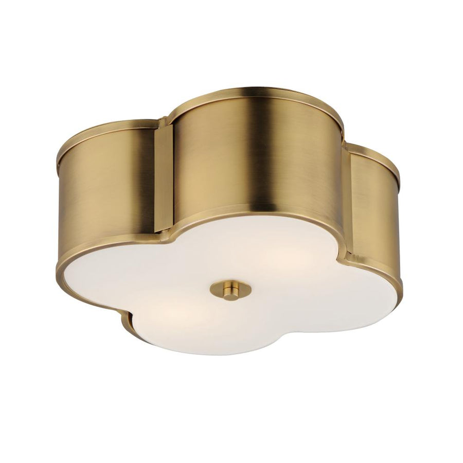 Maxim Lighting 12247WTNAB Clover 14 Inch Flush Mount Light – Natural Aged Brass
