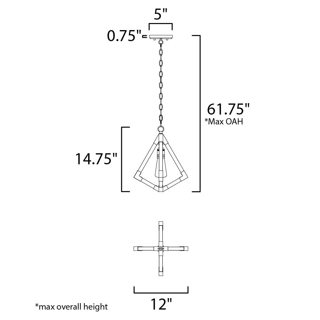 Maxim Lighting VECTOR 12259WOAB Pendant Modern - Antique Brass