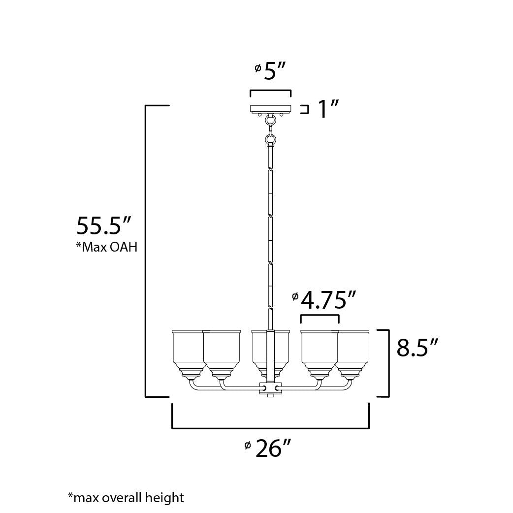 Maxim Lighting ACADIA 12266CDBK Chandelier Modern - Black