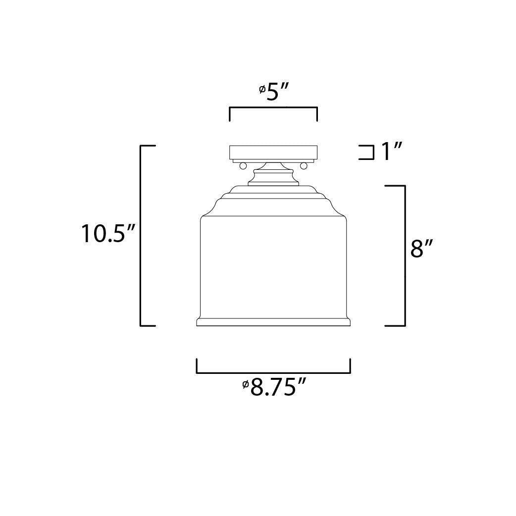 Maxim Lighting ACADIA 12270CDSN Semi Flush Mt Modern - Nickel