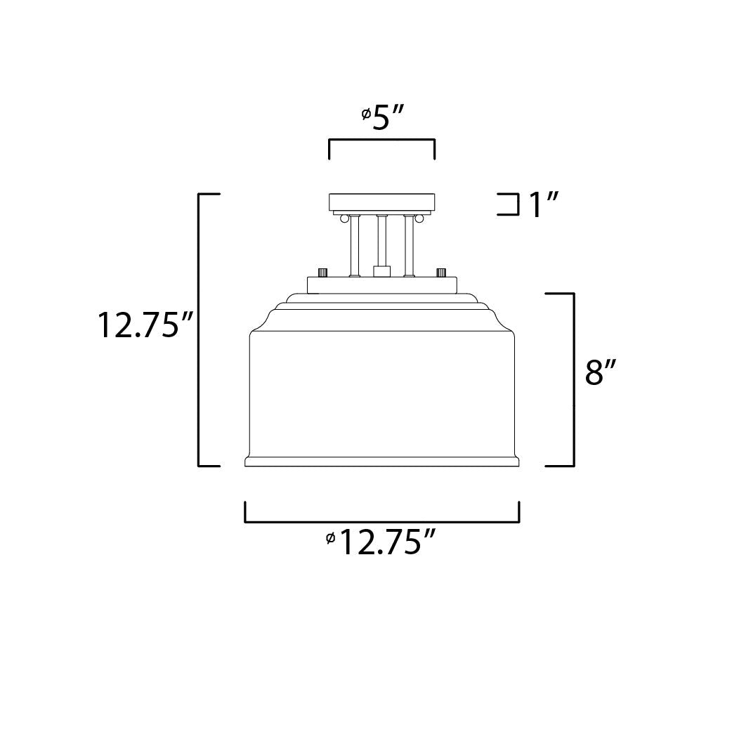 Maxim Lighting ACADIA 12271CDBK Semi Flush Mt Modern - Black