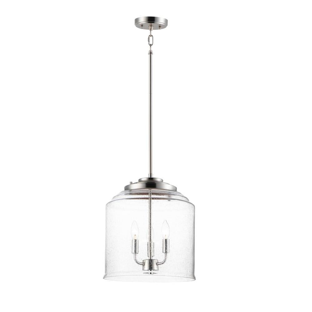 Acadia 13.75 Inch 3 Light Pendant – Satin Nickel