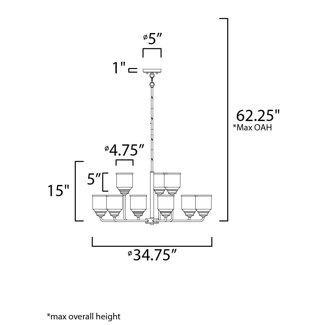 Maxim Lighting ACADIA 12277CDSN Chandelier Modern - Nickel