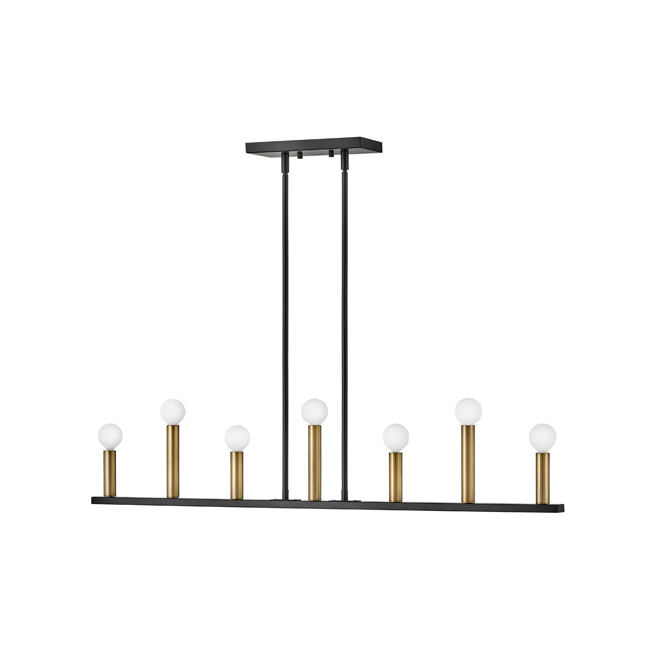 Lark Lazlo 83156BK Large Seven Light Linear Chandelier - Black (OPEN BOX)