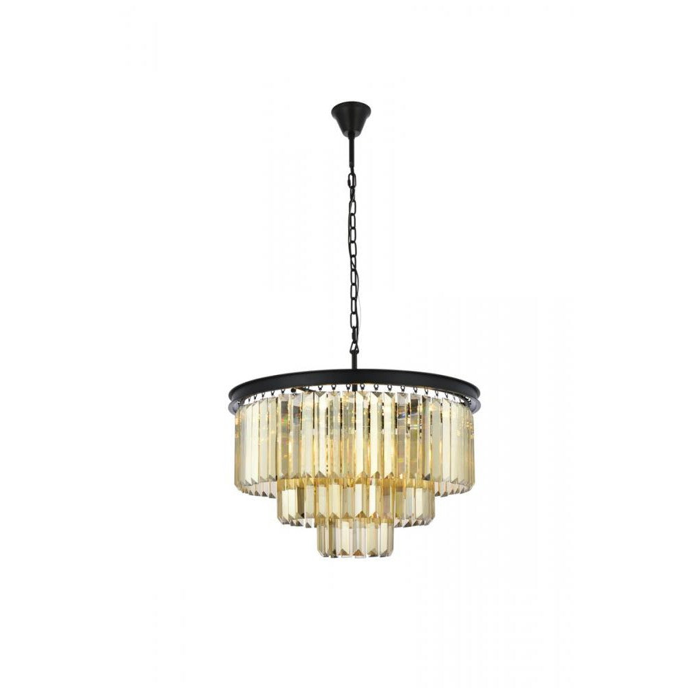 Elegant Lighting SYDNEY 1231D26MB-GT/RC Chandelier Transitional - Matte Black