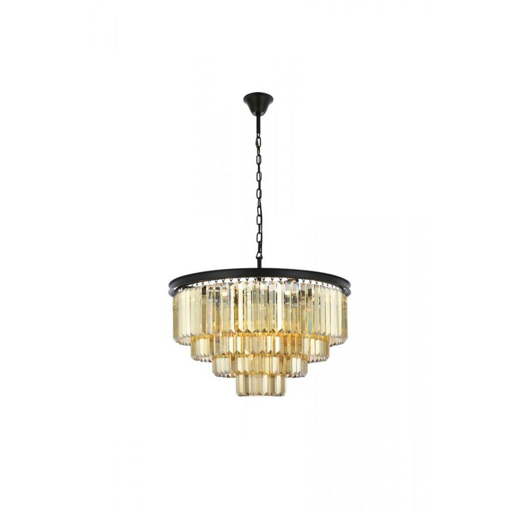 Elegant Lighting SYDNEY 1231D32MB-GT/RC Chandelier Transitional - Matte Black