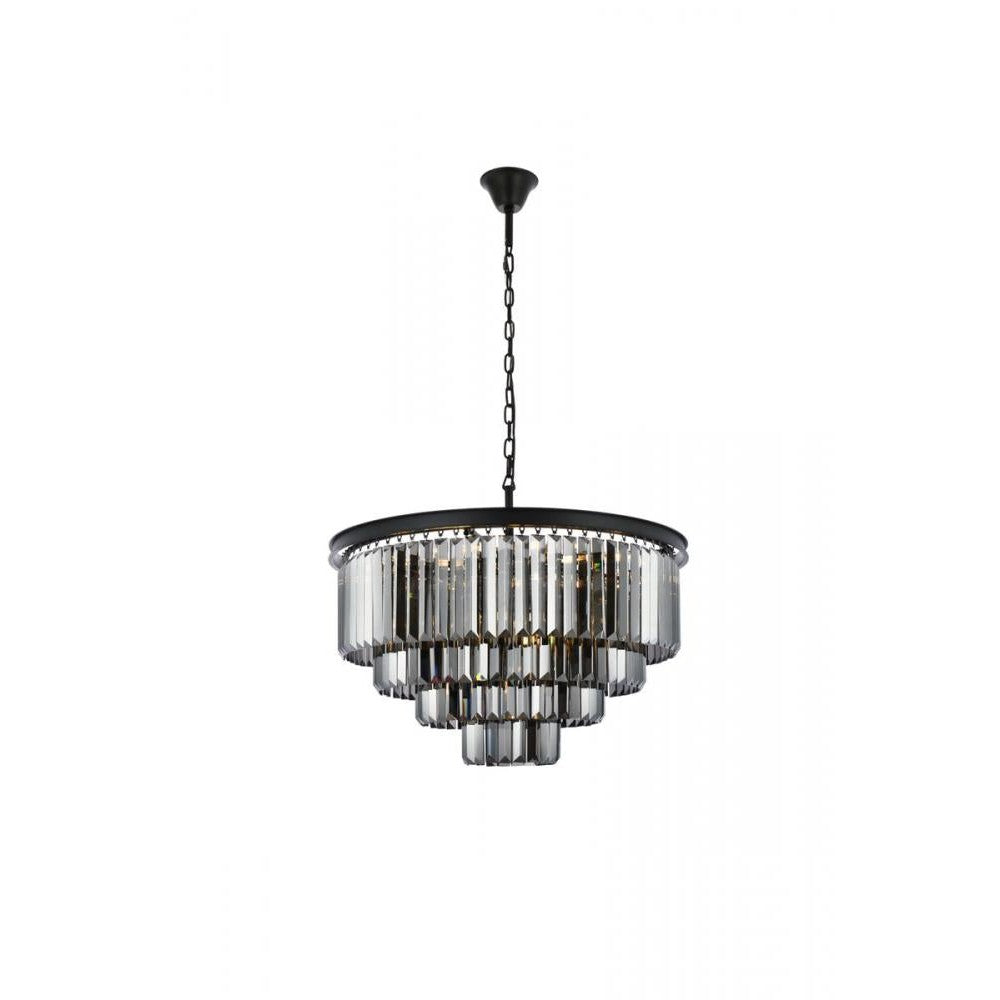 Elegant Lighting SYDNEY 1231D32MB-SS/RC Chandelier Transitional - Matte Black