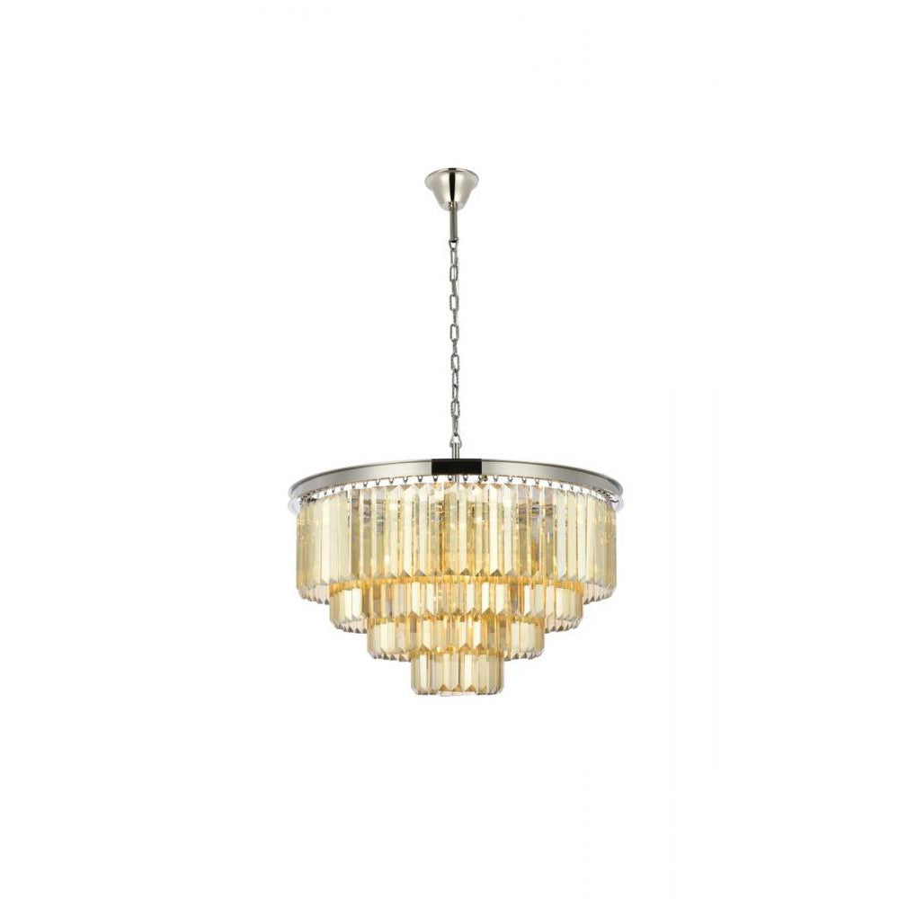 Elegant Lighting SYDNEY 1231D32PN-GT/RC Chandelier Transitional - Polished Nickel