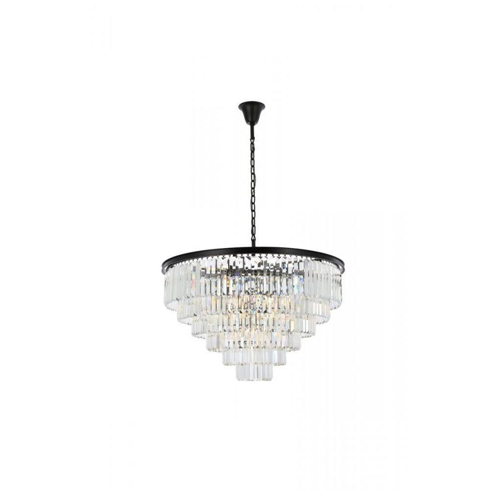 Elegant Lighting SYDNEY 1231D44MB/RC Chandelier Transitional - Matte Black