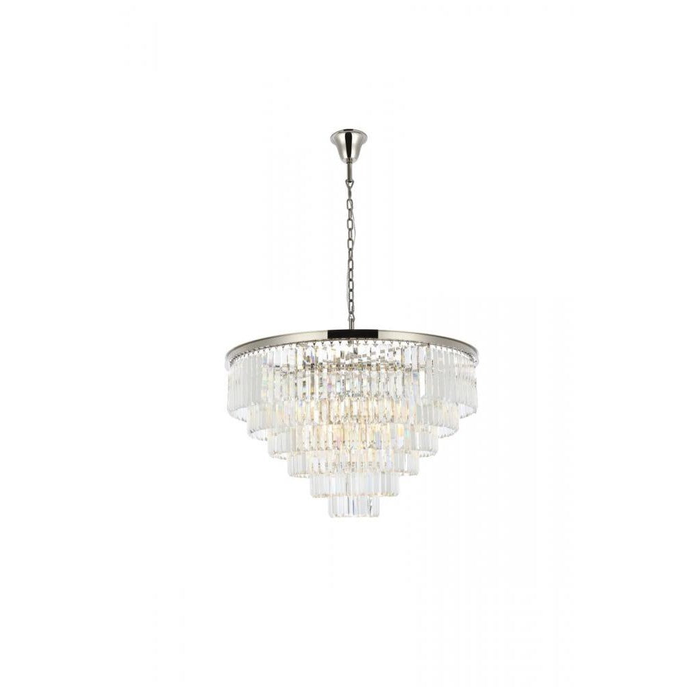 Elegant Lighting SYDNEY 1231D44PN/RC Chandelier Transitional - Polished Nickel