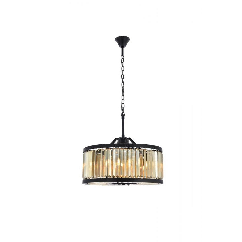 Elegant Lighting CHELSEA 1233D28MB-GT/RC Chandelier Transitional - Matte Black