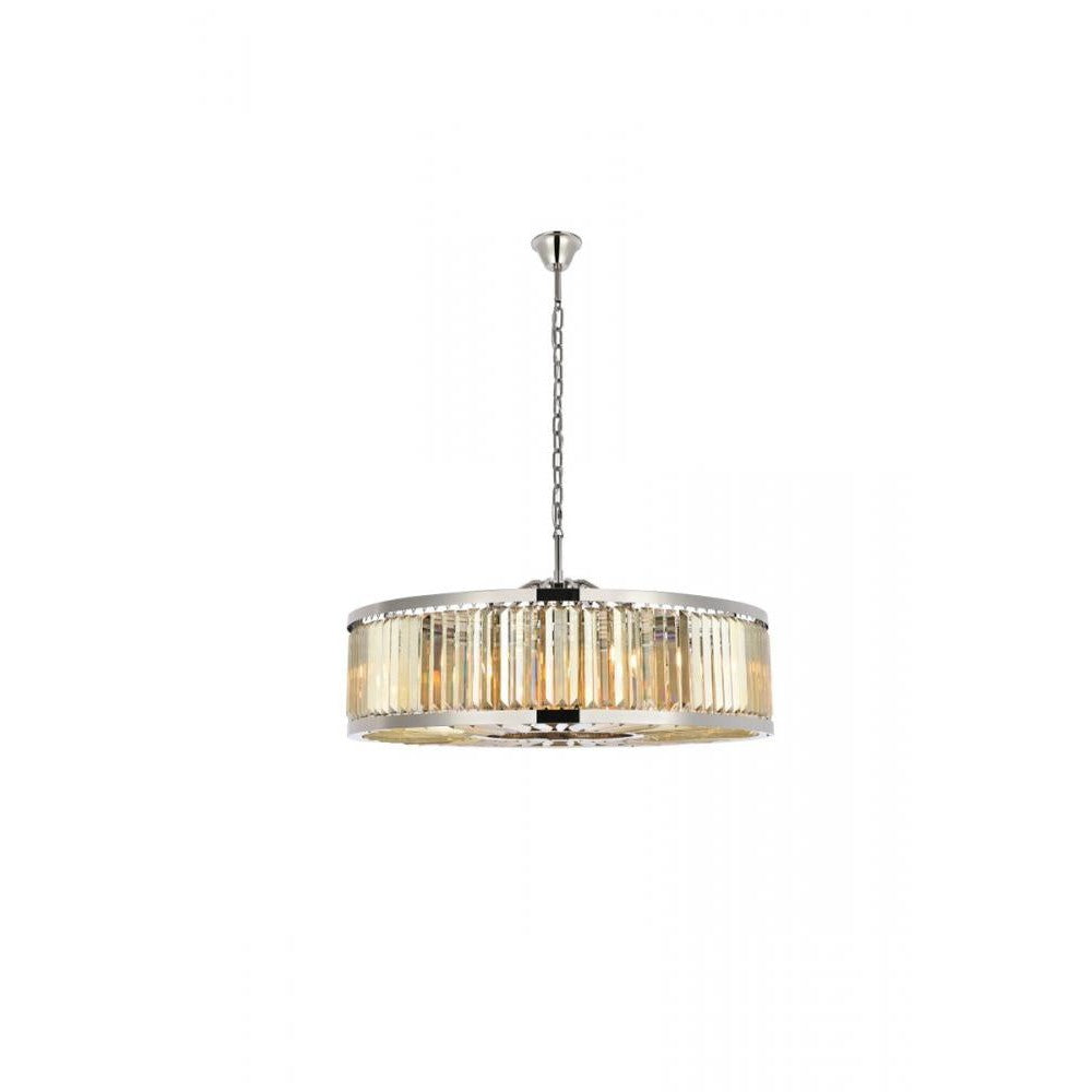 Elegant Lighting CHELSEA 1233G43PN-GT/RC Chandelier Transitional - Polished Nickel