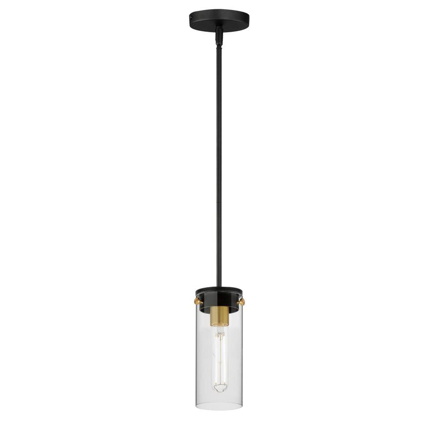 Maxim Lighting 12406CLBKSBR Pinn 5 Inch Mini Pendant – Black / Satin Brass