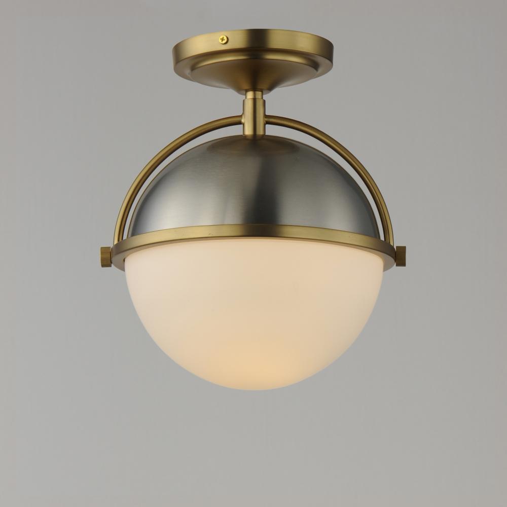 Maxim Lighting DUKE 12410SWSNSBR Flush Mount - Satin Nickel Satin Brass