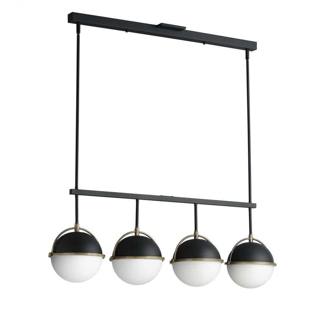 Duke 42 Inch Linear Pendant – Black/Weathered Brass