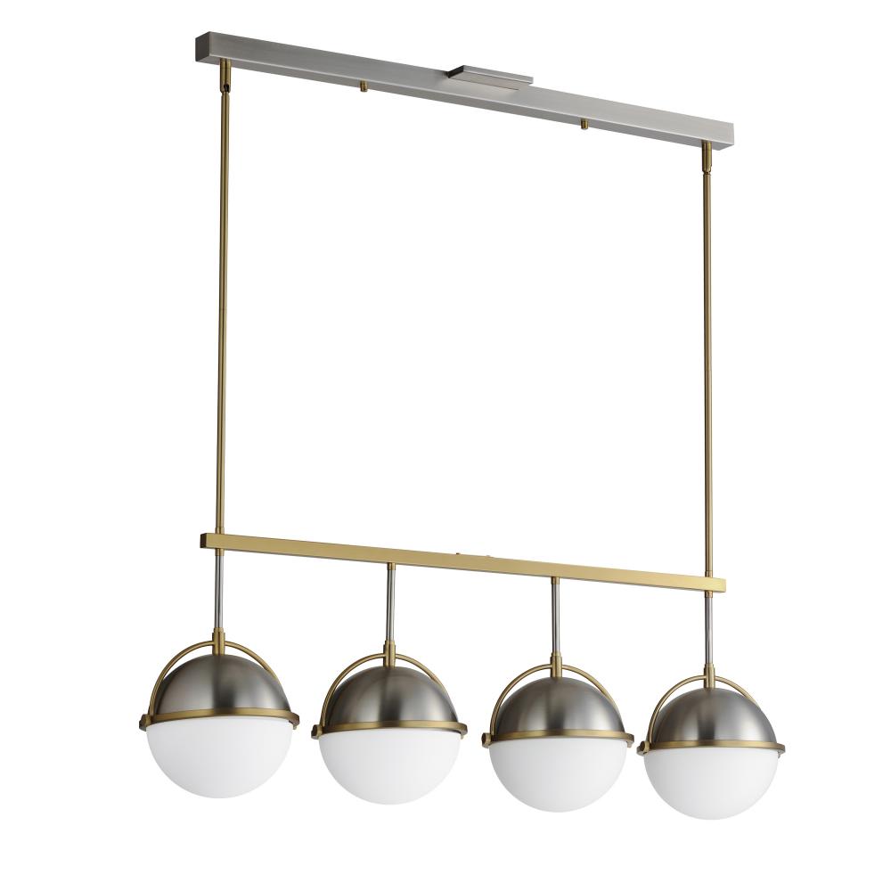 Duke 42 Inch Linear Pendant – Satin Nickel / Satin Brass