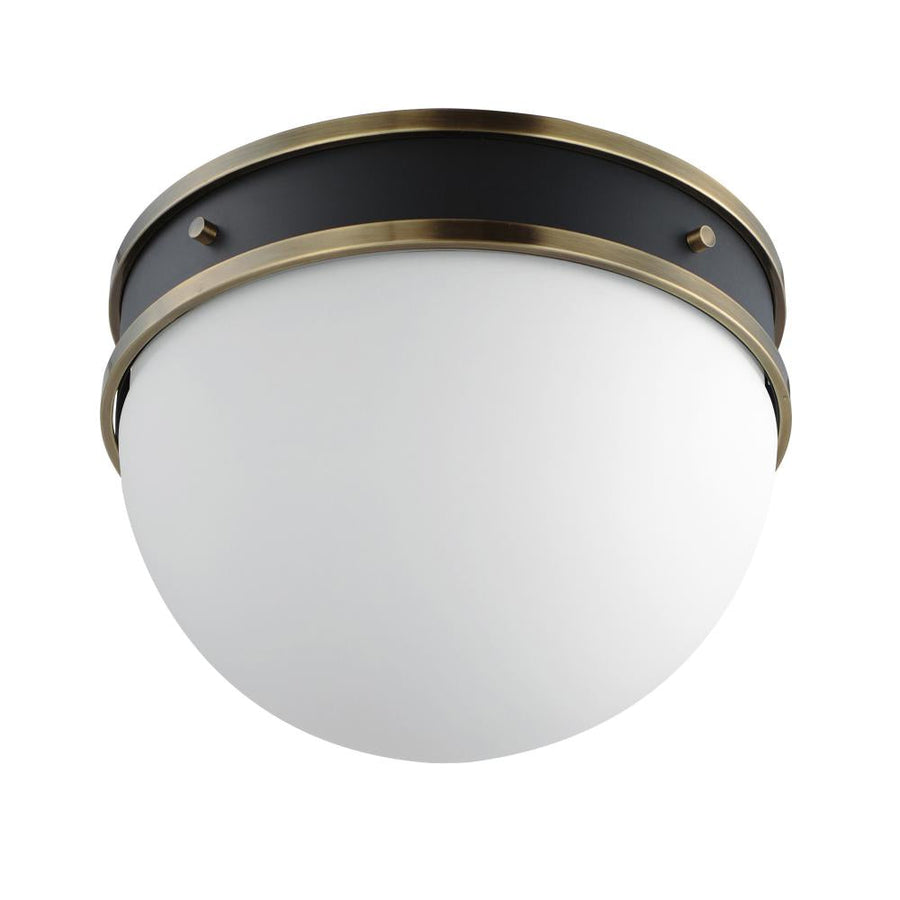 Maxim Lighting 12419SWBKWBR Duke 12.25 Inch Flush Mount Light – Black/Weathered Brass