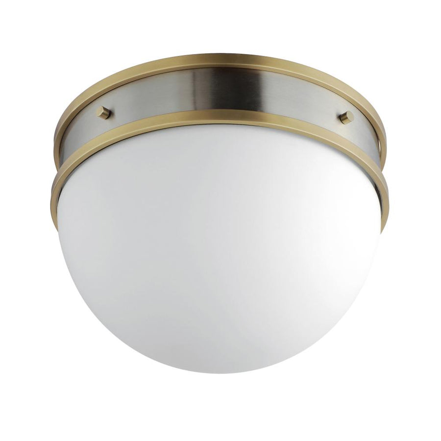 Maxim Lighting 12419SWSNSBR Duke 12.25 Inch Flush Mount Light – Satin Nickel / Satin Brass