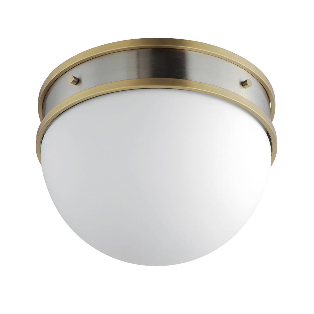 Duke 12.25 Inch Flush Mount Light – Satin Nickel / Satin Brass