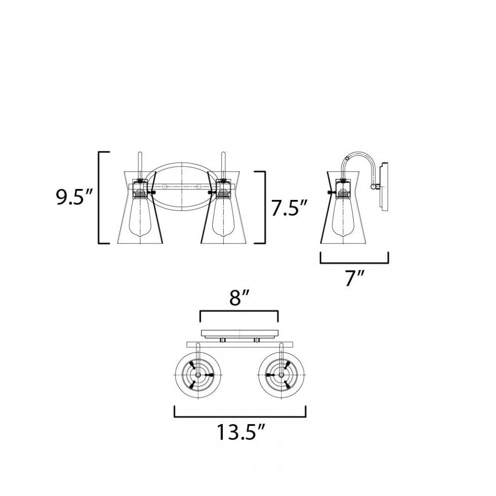 Maxim Lighting AVA 12482CLNAB Bathroom Fixture - Brass